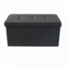 Pouf Contenitore Rettangolare in Stoffa Nero per Casa