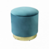 Pouf Contenitore Rotondo in Velluto Verde per Casa