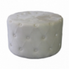 Pouf Rotondo in Velluto Beige per Casa