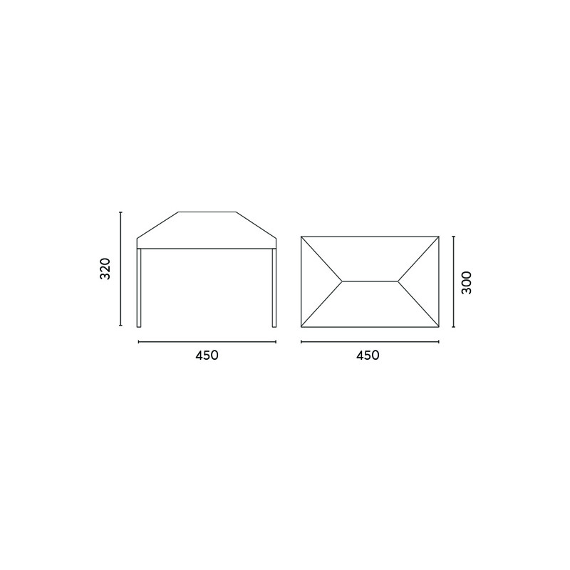 Gazebo 3x4,5 Pieghevole Con Traliccio Centrale In Alluminio Moia