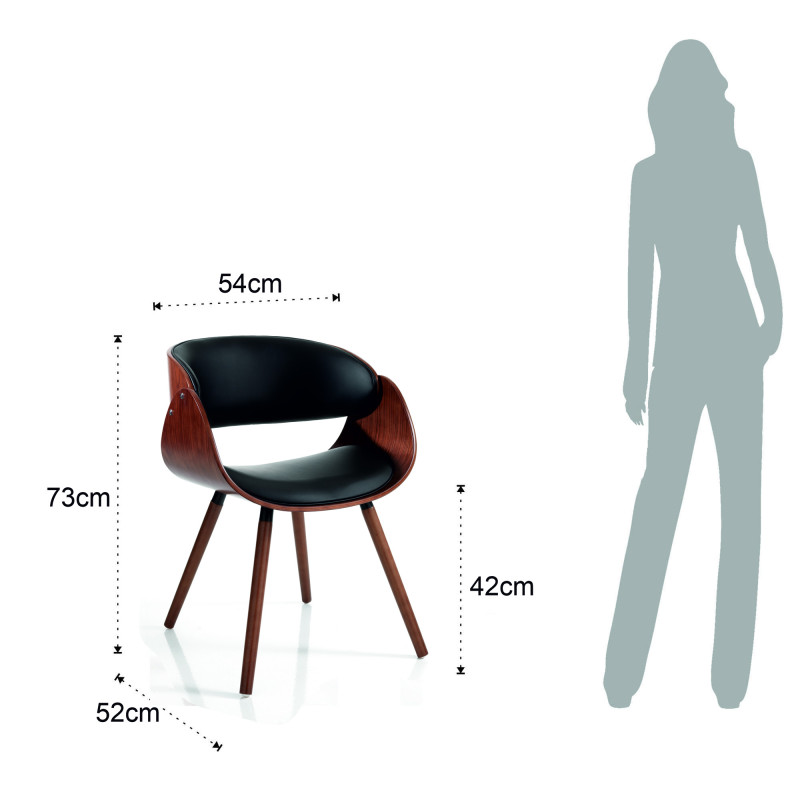 Sedia Visby Evo Dark Wood 55 X 54,5 H42,5 Cm