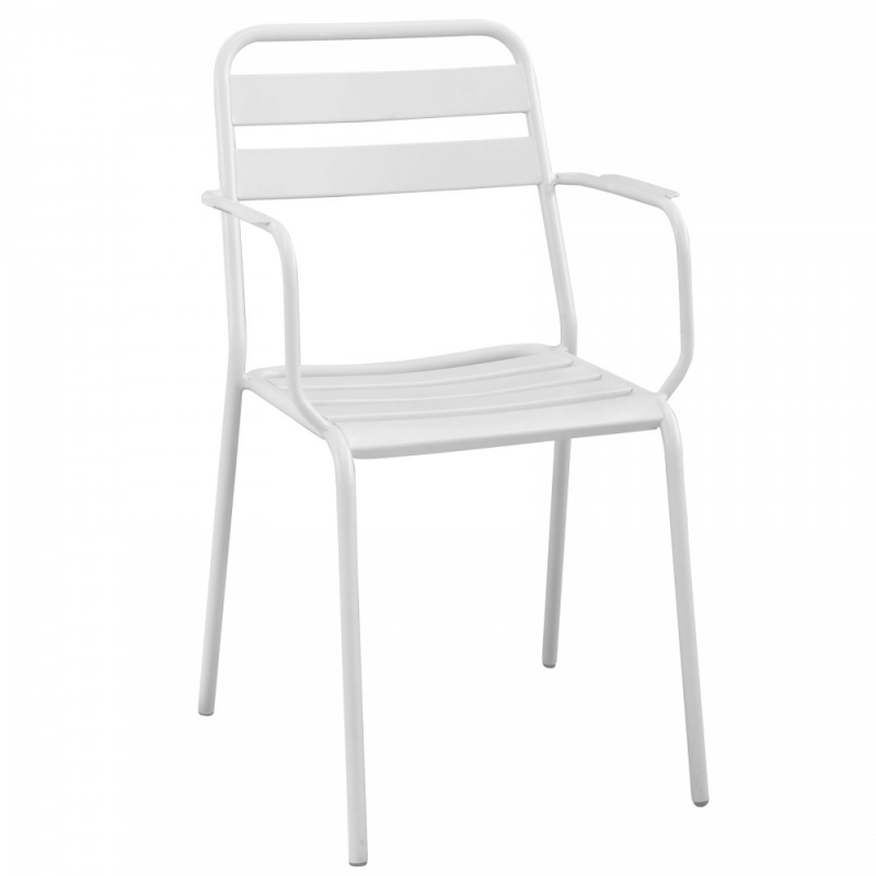 Poltrona Bristol impilabile in ferro da esterno resistente