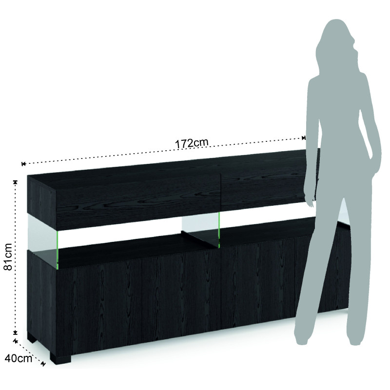 Madia Float Black Wood 4A 109X45,9X9 Cm