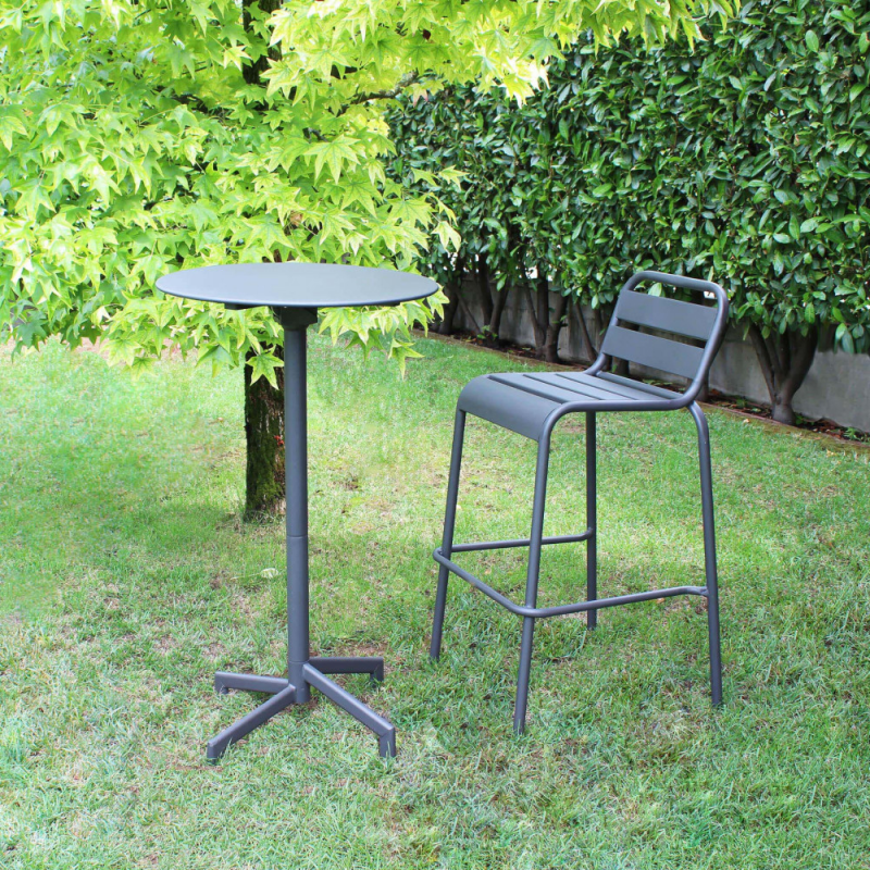 Tavolo Alto Vega Ø60 in ferro da esterno robusto ed elegante