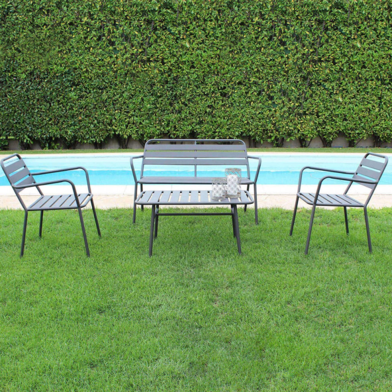 Salotto Bristol in ferro da giardino elegante e resistente