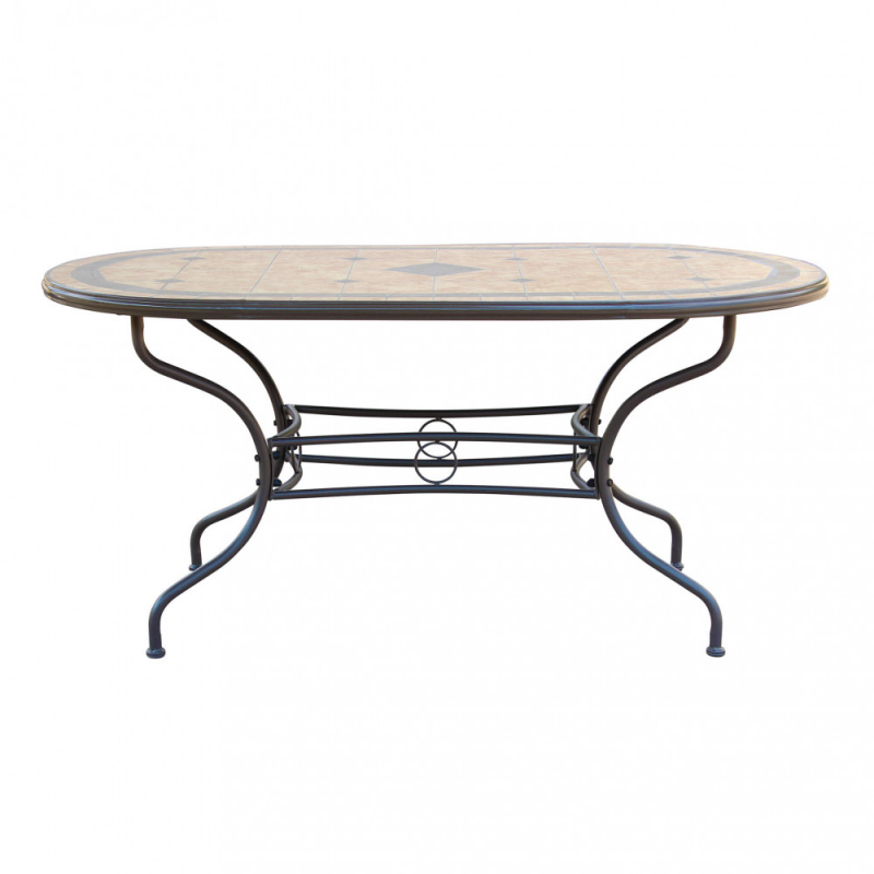 Tavolo ovale Nereo 160x90 cm in ferro da giardino elegante