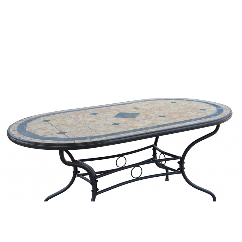 Tavolo ovale Nereo 160x90 cm in ferro da giardino elegante