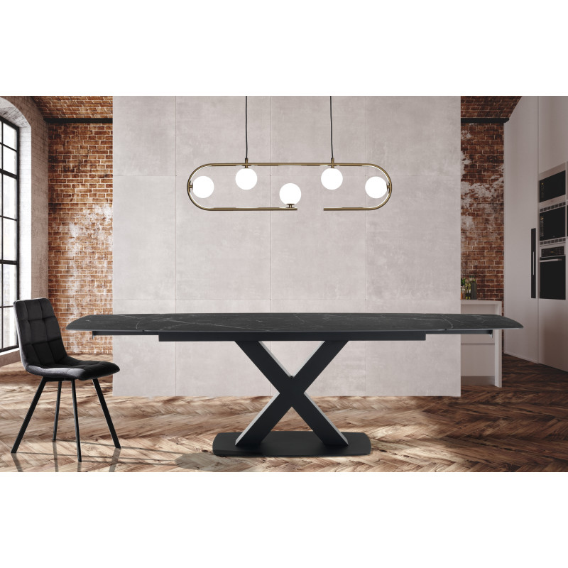 Tavolo Allungabile Alexa Black Marble 170X103X17 Cm