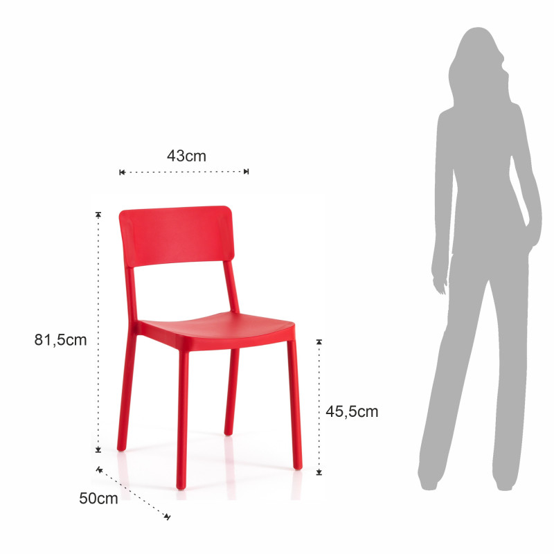 Sedia Da Interno / Esterno Anja Red 46X63X101 Cm