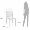 Sedia Da Interno / Esterno Sabine White 47X62X102 Cm