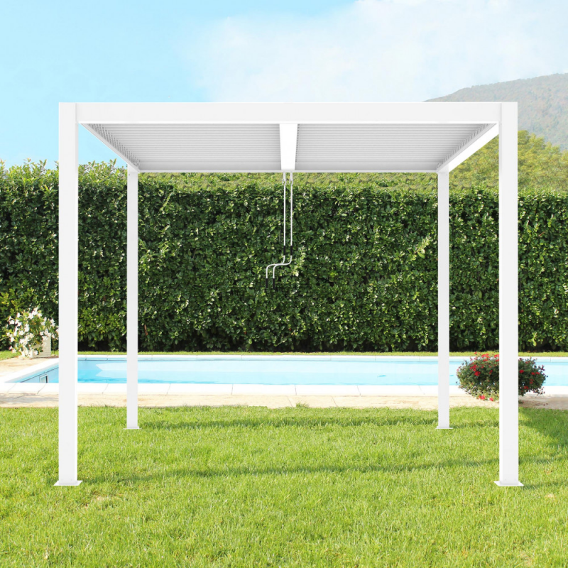 Pergola bioclimatica 3x3 alluminio lamelle orientabili Cosma