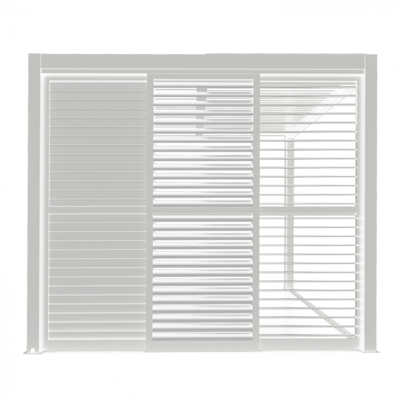 Laterale scorrevole lamelle bianco 3m pergola bioclimatica