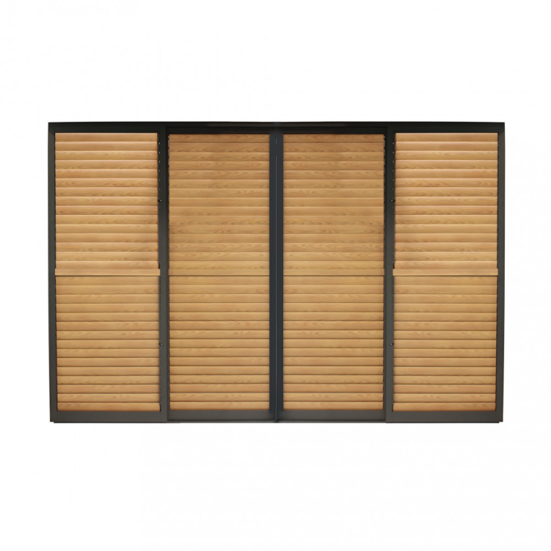 Laterale scorrevole con lamelle per pergola bioclimatica 4m
