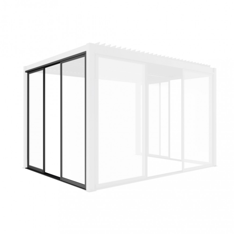 Laterale scorrevole con vetro 3 m pergola bioclimatica moderno