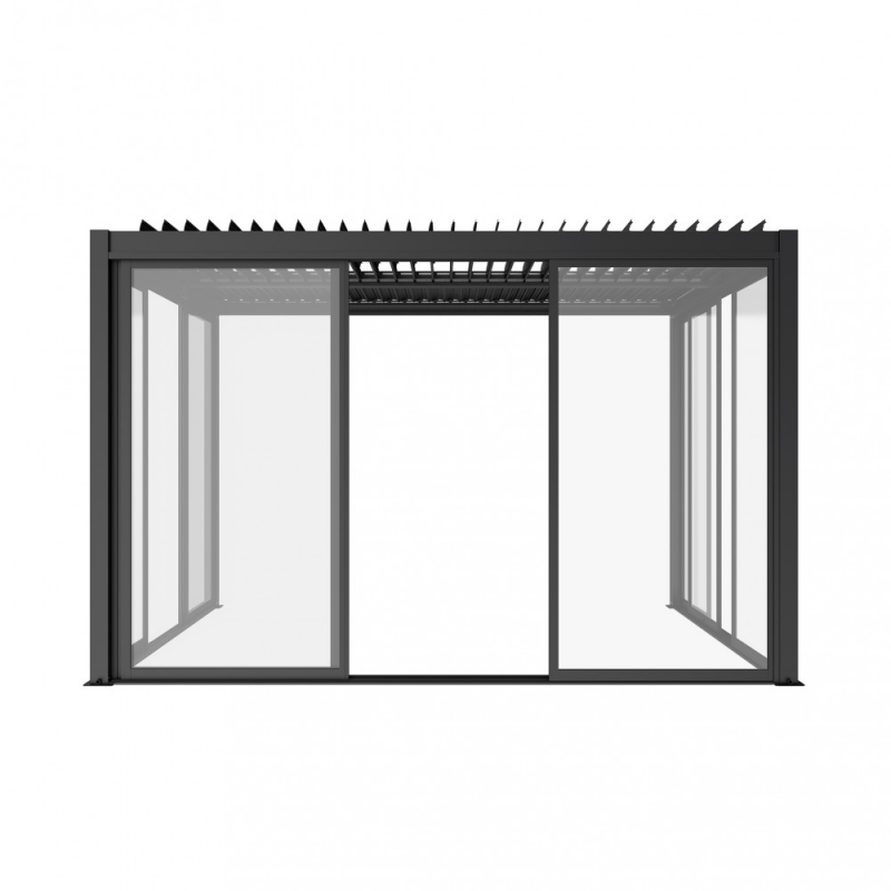 Laterale scorrevole con vetro 4 m pergola bioclimatica moderno