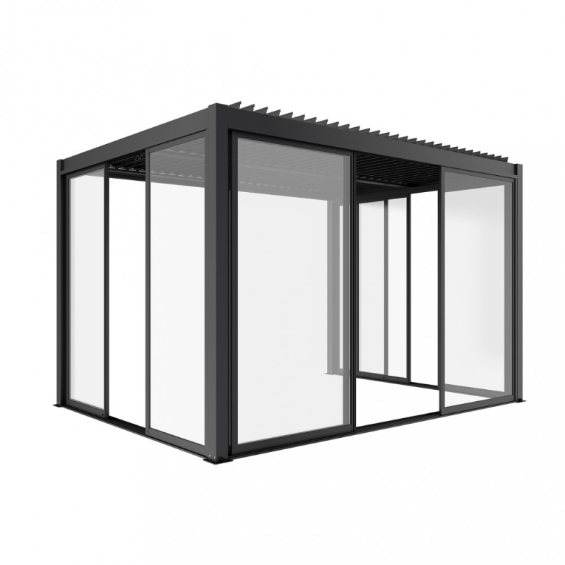 Laterale scorrevole con vetro 4 m pergola bioclimatica moderno