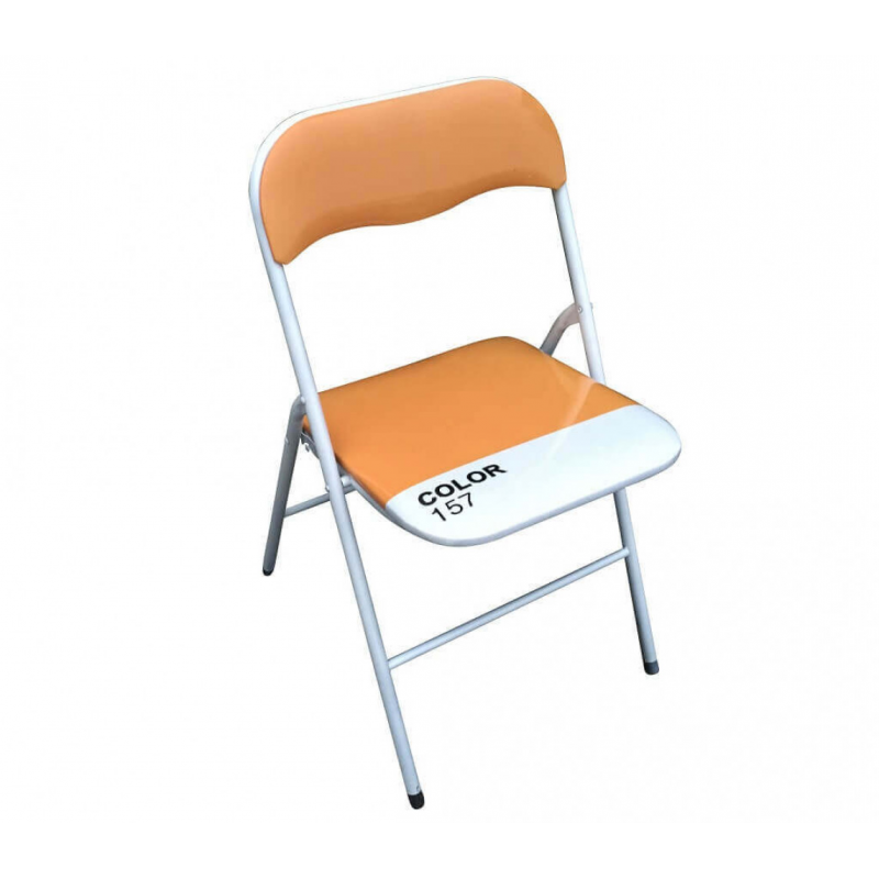 Sedia pieghevole Slim arancio ferro esterno compatta e vivace