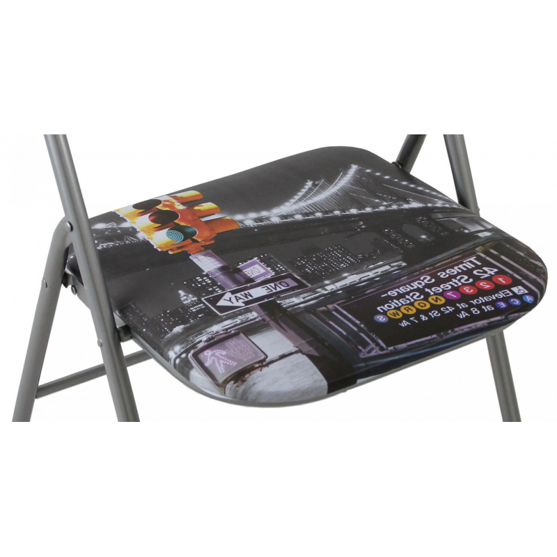 Sedia pieghevole Slim New York in ferro per esterno giardino