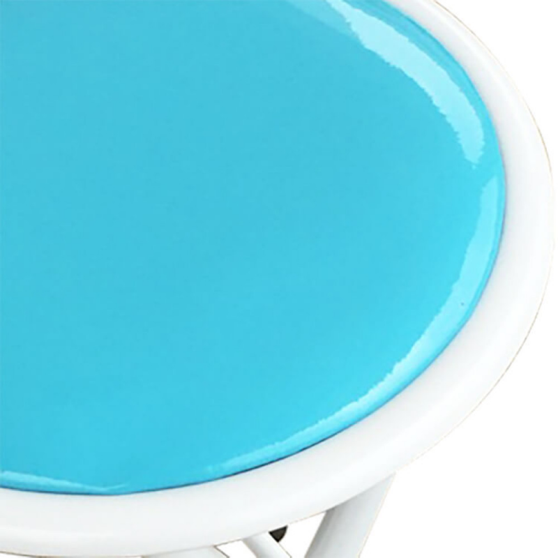 Sgabello Slim blu in ferro per esterno giardino moderno