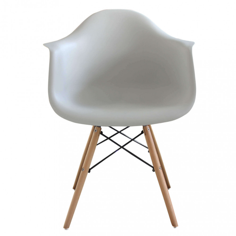 Set 4 poltrone Moritz grigia moderne imbottite per soggiorno