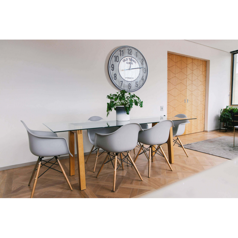 Set 4 poltrone Moritz grigia moderne imbottite per soggiorno