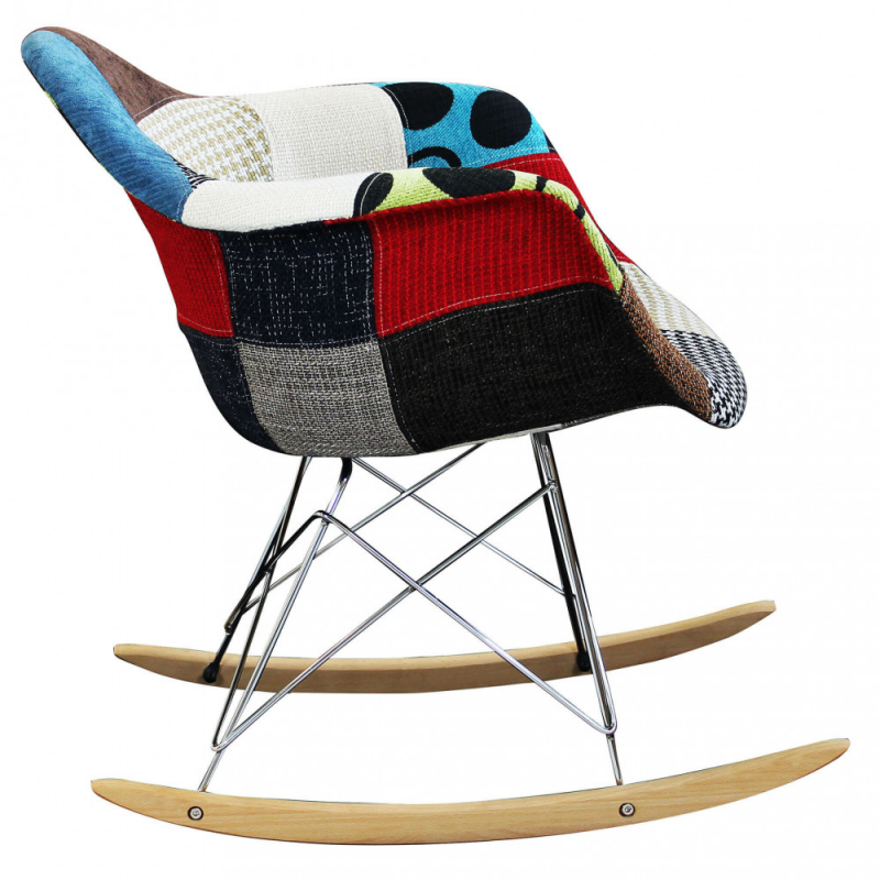 Set 4 poltrone dondolo Moritz patchwork moderne e colorate