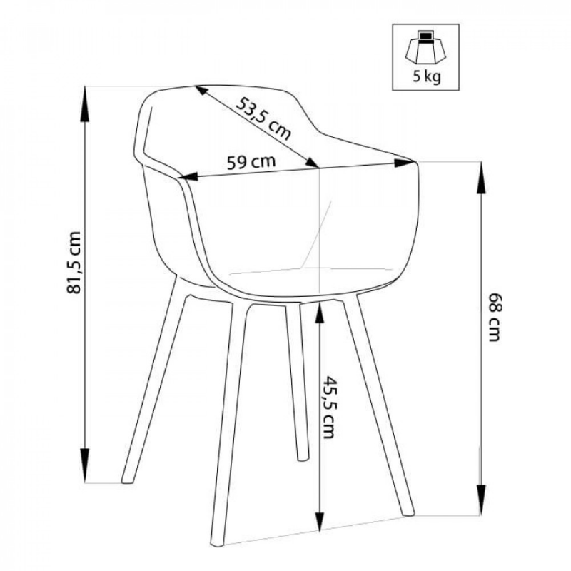 Set 4 poltrone Vannes moderne imbottite per soggiorno e sala