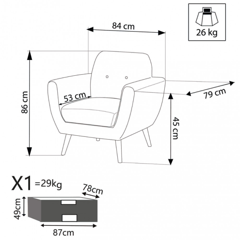 Poltrona Burton classica moderna comoda per soggiorno casa