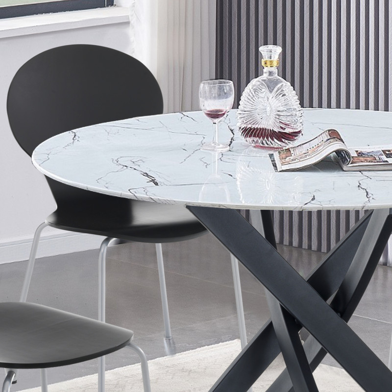 Tavolo Bill White Marble 113 X 113 H4,5 Cm