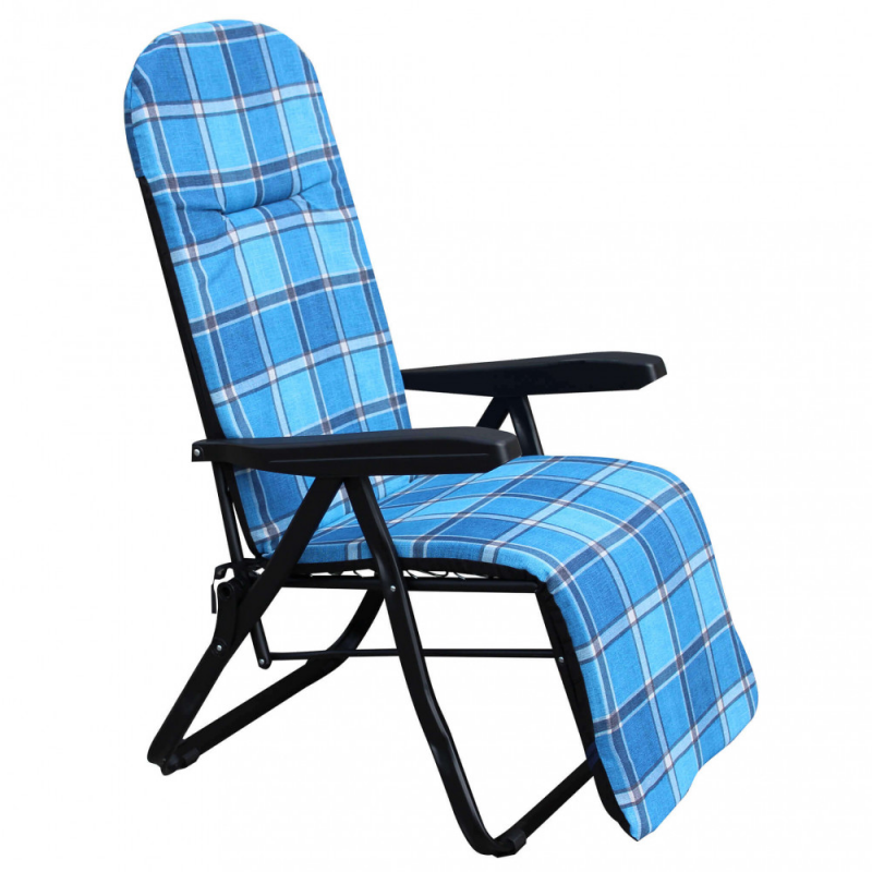Sdraio Cipro automatica blu e verde scozzese in ferro giardino