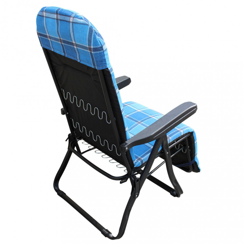 Sdraio Cipro automatica blu e verde scozzese in ferro giardino