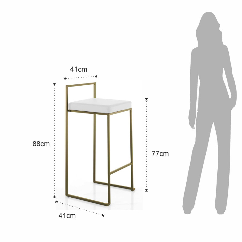 Sgabello Dodo Gold 46X46Xh96 Cm