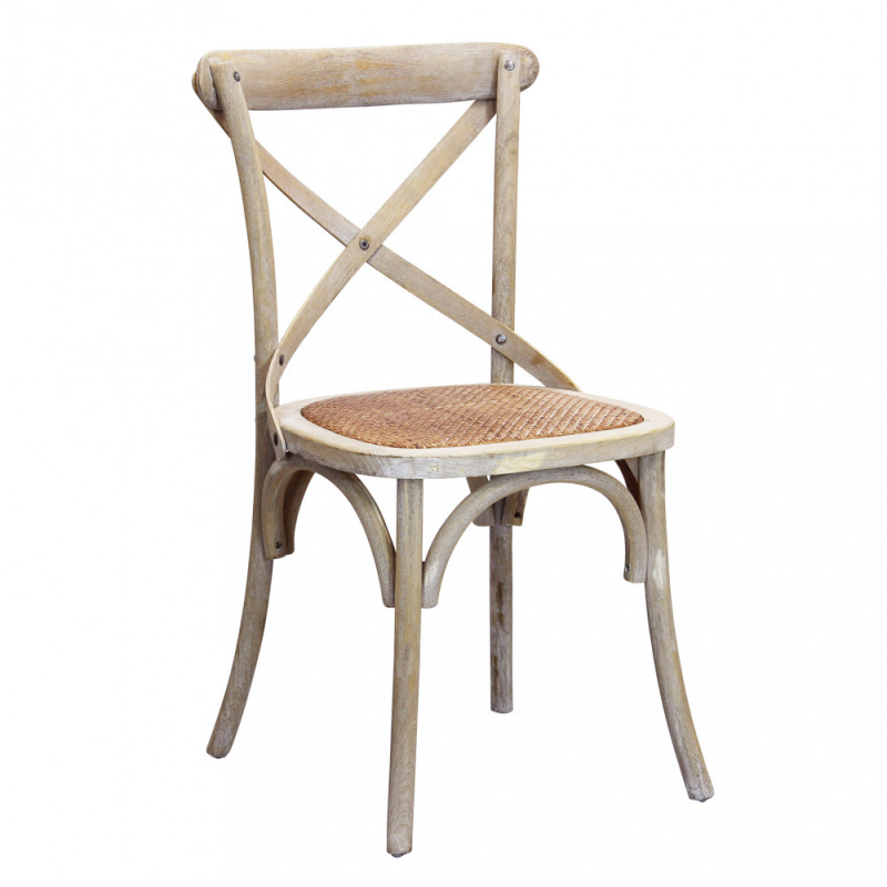 Sedia Cross naturale – Seduta in legno stile country chic