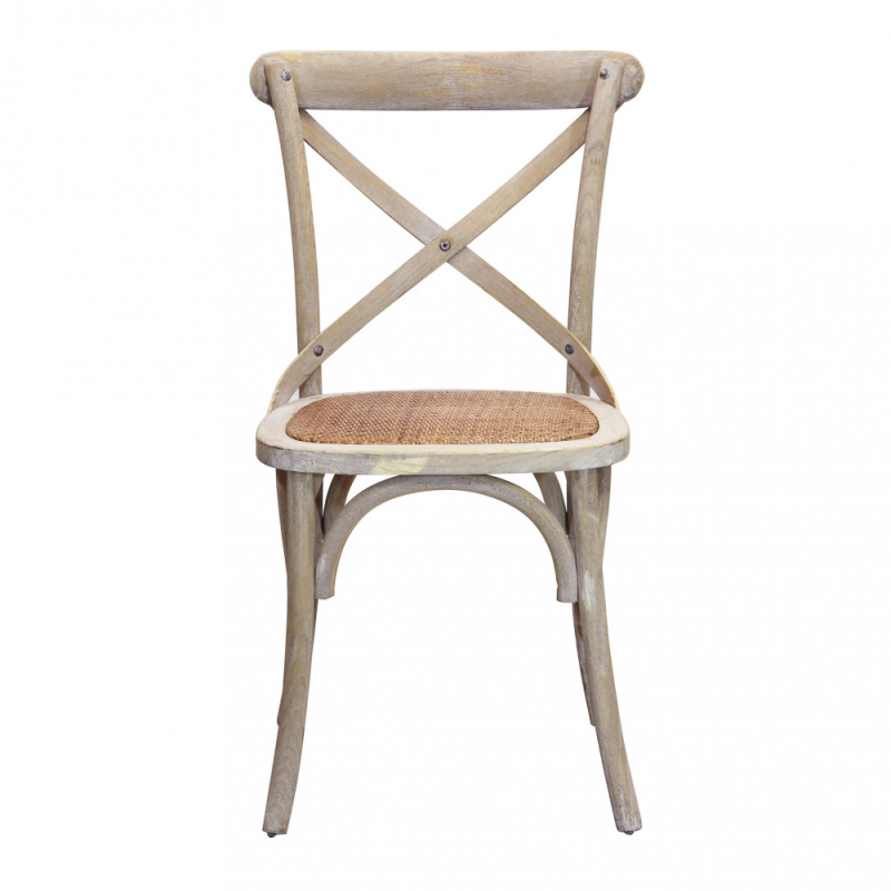 Sedia Cross naturale – Seduta in legno stile country chic