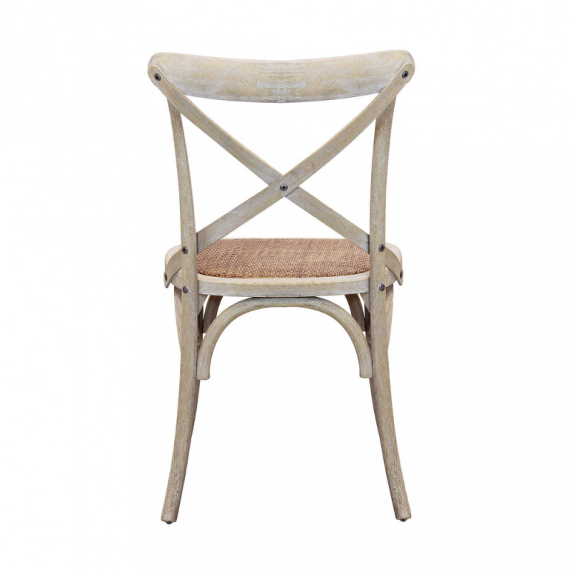 Sedia Cross naturale – Seduta in legno stile country chic