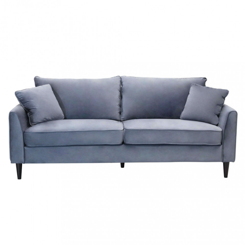 Divano 3 posti Chandler moderno blu comfort per soggiorno