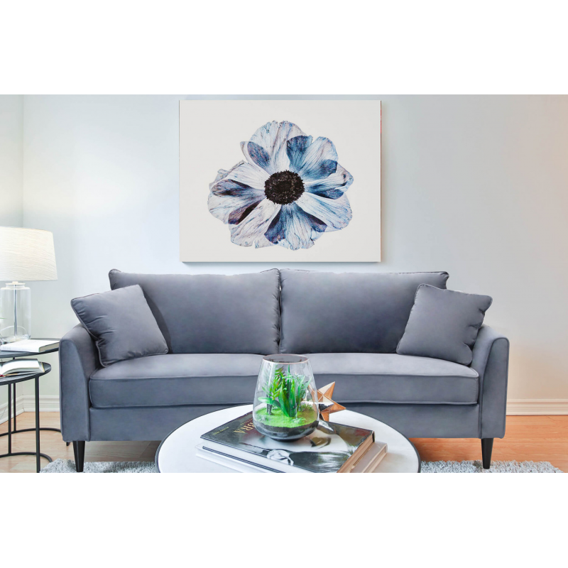 Divano 3 posti Chandler moderno blu comfort per soggiorno