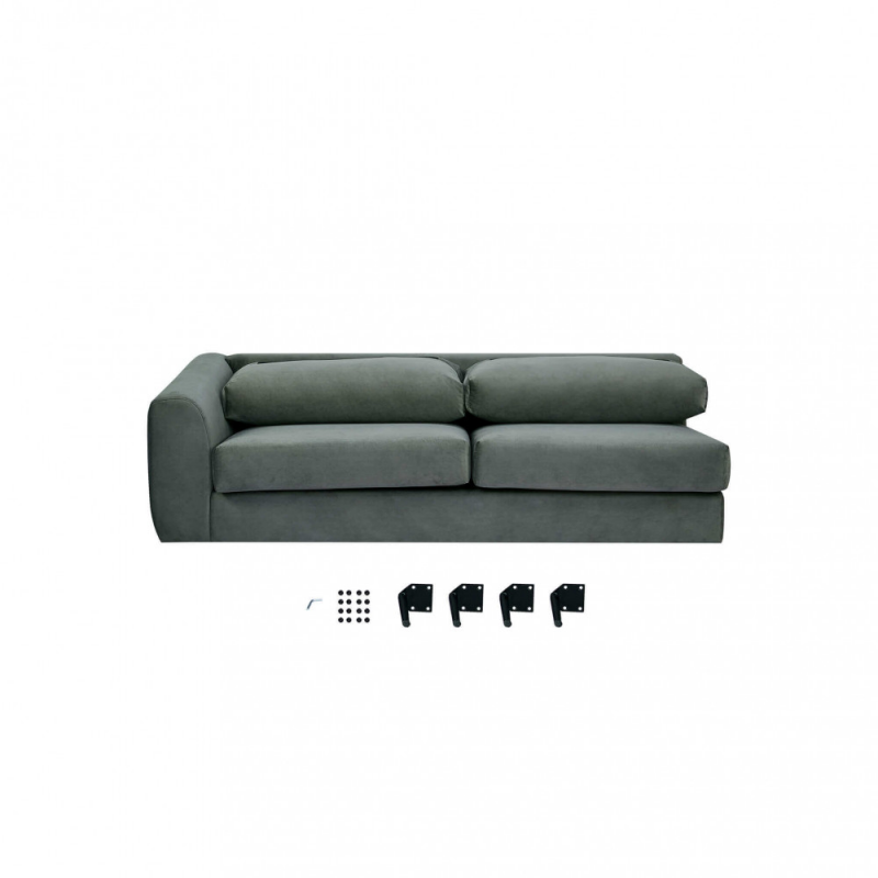 Divano con chaise longue Gregory moderno blu comfort soggiorno