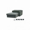Divano con chaise longue Gregory moderno blu comfort soggiorno