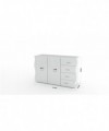 Armadietto ONDA 2 ante + 4 cassetti - bianco laccato lucido