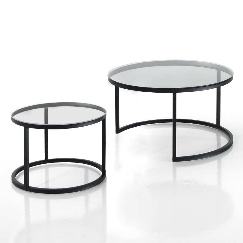 Set 2 Tavolini Gabriel Evo Clear 72 X 71 H.3 Cm
