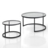 Set 2 Tavolini Gabriel Evo Clear 72 X 71 H.3 Cm