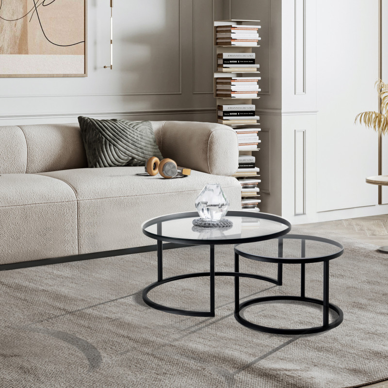 Set 2 Tavolini Gabriel Evo Clear 72 X 71 H.3 Cm