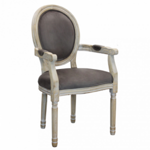 Set 2 poltrone Constance velluto taupe eleganti per soggiorno
