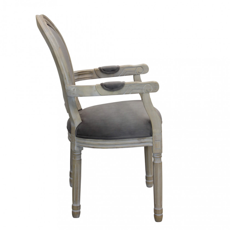 Set 2 poltrone Constance velluto taupe eleganti per soggiorno