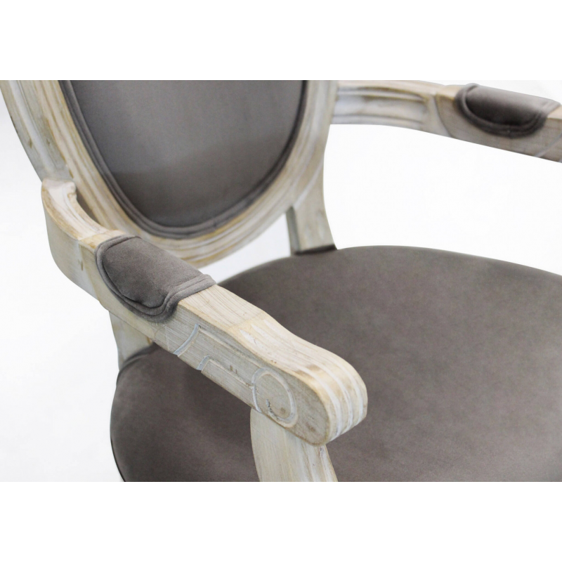 Set 2 poltrone Constance velluto taupe eleganti per soggiorno