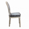 Set di 2 SEDIE CONSTANCE IN ECOPELLE VINTAGE GRIGIO