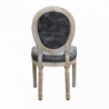 Set di 2 SEDIE CONSTANCE IN ECOPELLE VINTAGE GRIGIO