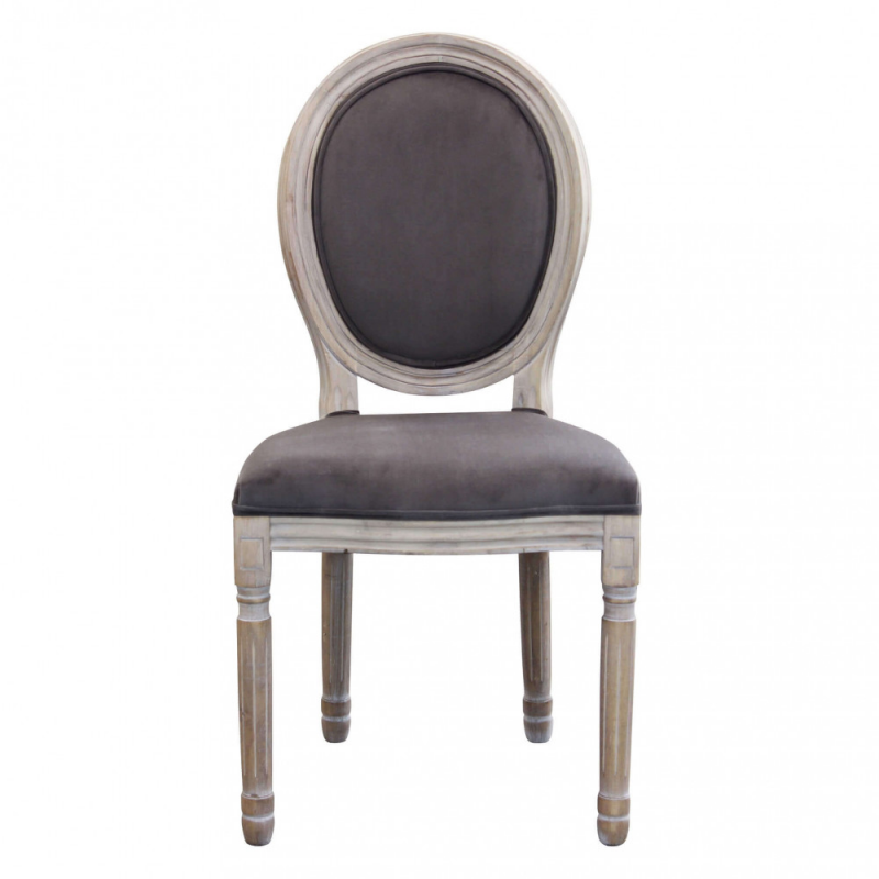 Set 2 sedie Constance velluto taupe imbottite moderne eleganti