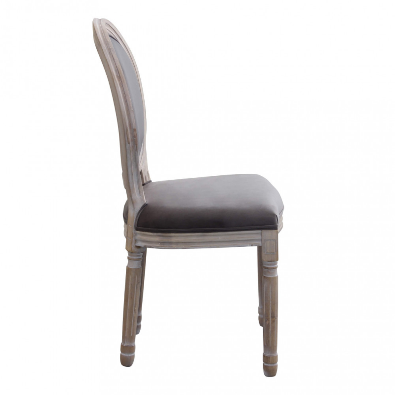 Set 2 sedie Constance velluto taupe imbottite moderne eleganti